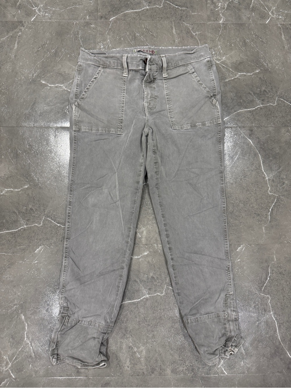 J Brand Light Gray Casual Utility Pants with Drawstring Waist